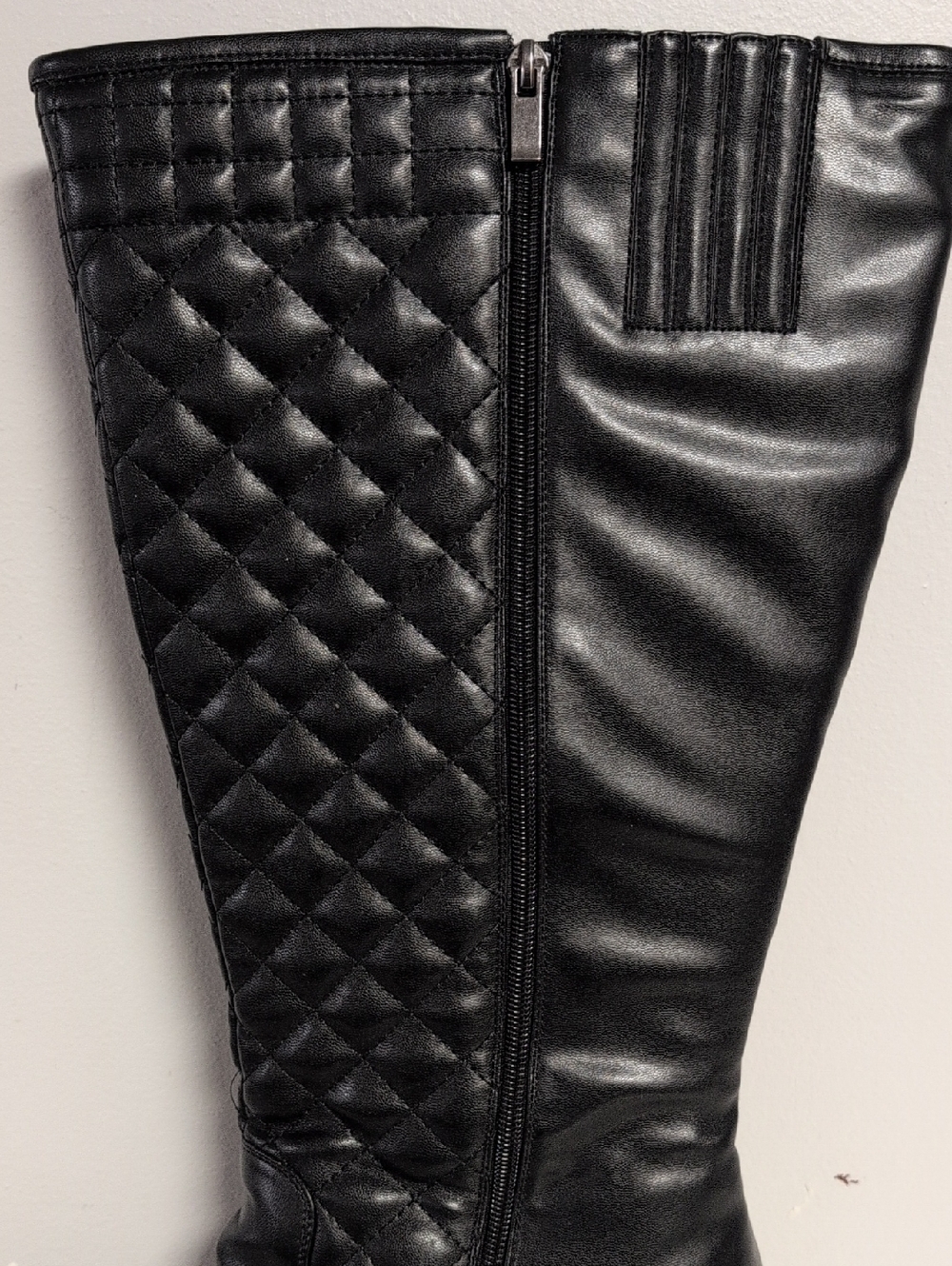 Women's Addition Elle Heeled Boots Knee High Zipper Platform Black Alternative - Picture 7 of 9